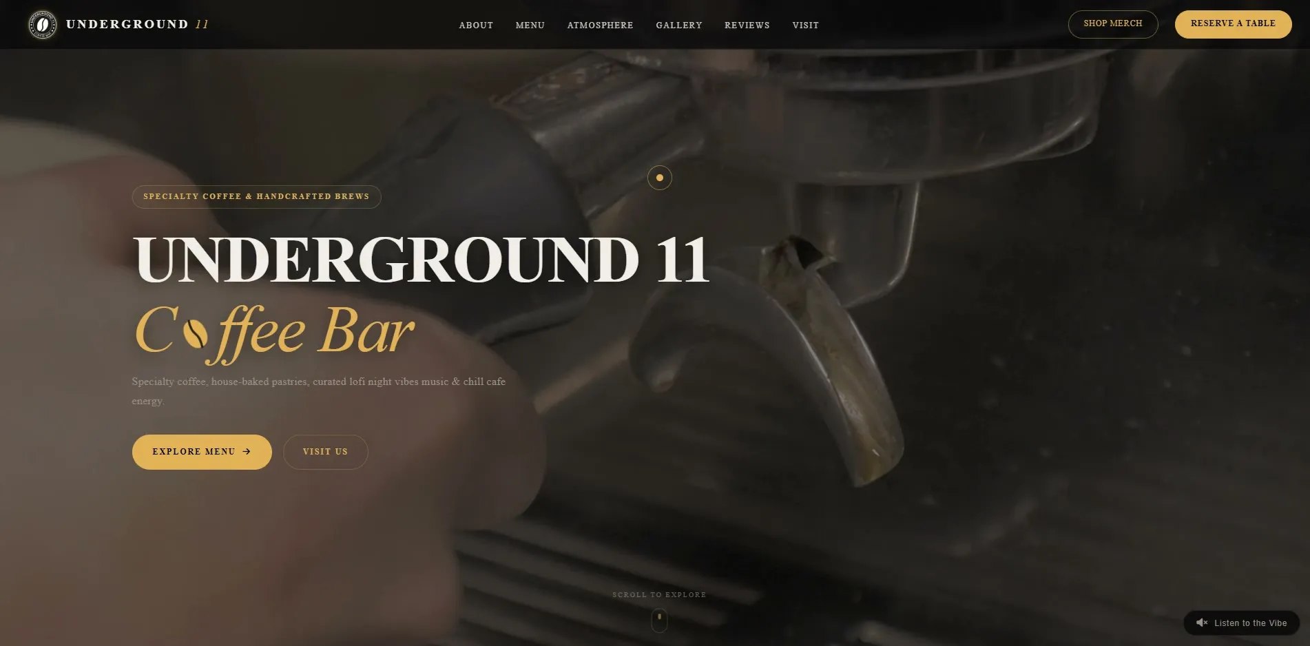 Underground 11 website designed and built by Red Dot Consultancy, home on desktop
