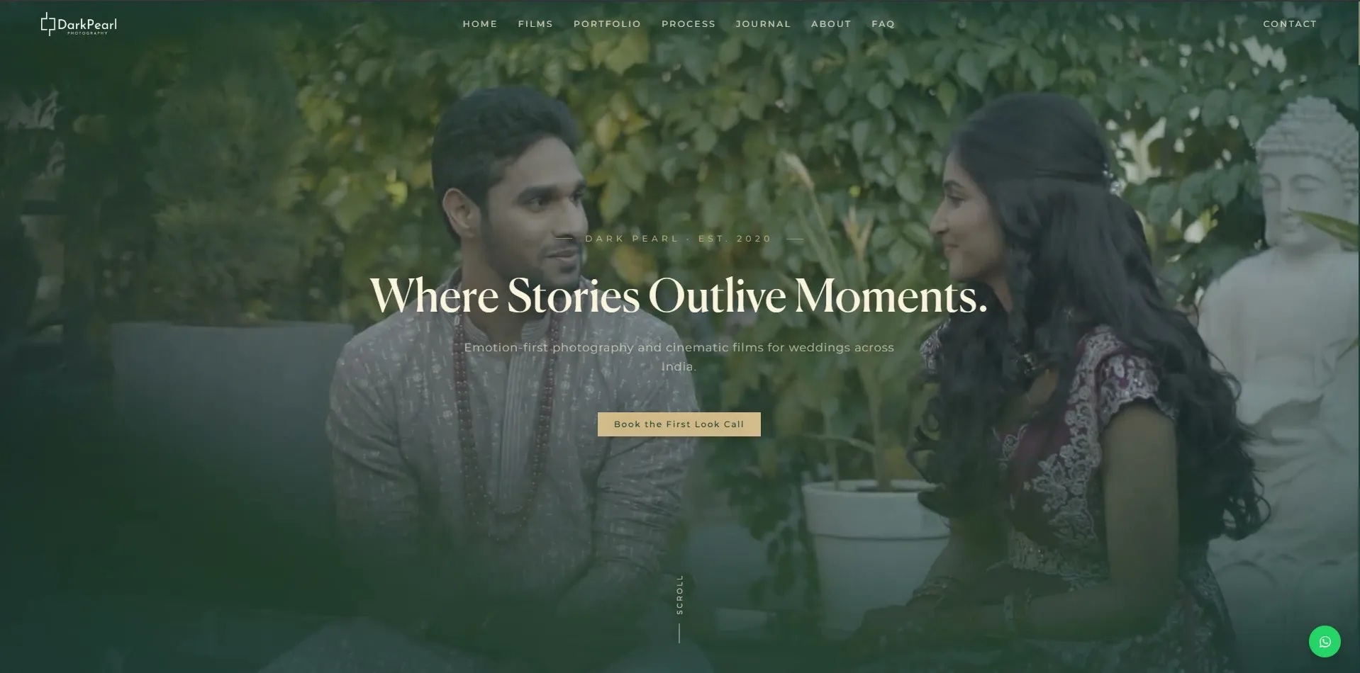 DarkPearl Photography website designed and built by Red Dot Consultancy, home on desktop