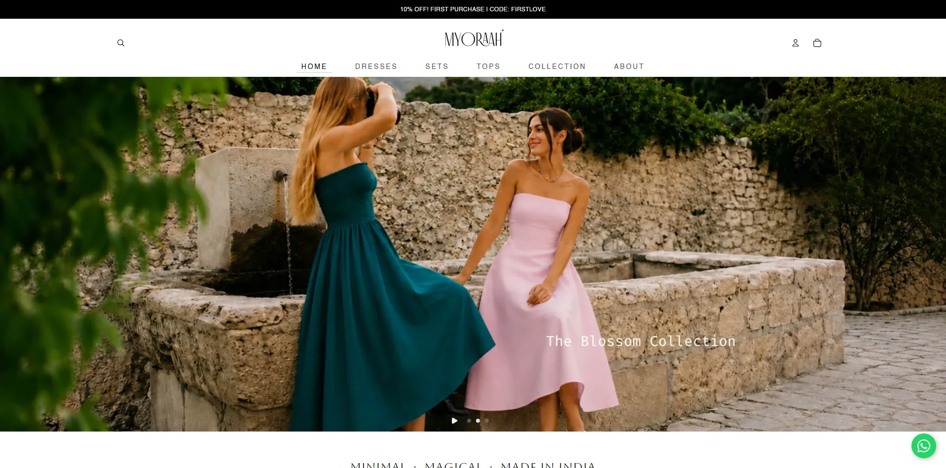 Myoraah website designed and built by Red Dot Consultancy, lookbook on desktop