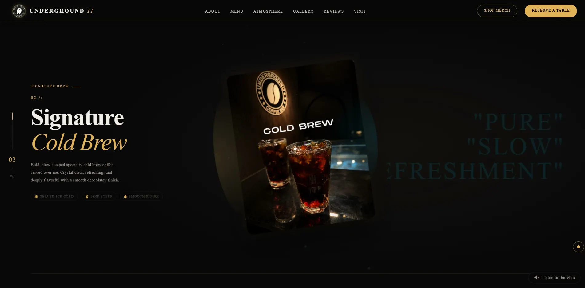 Underground 11 website designed and built by Red Dot Consultancy, signature brews on desktop