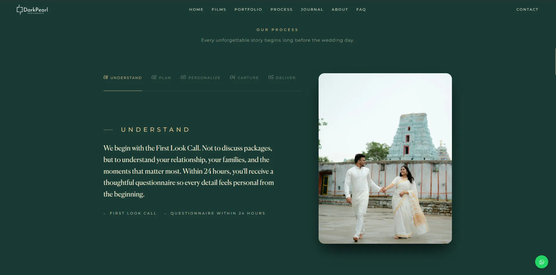 DarkPearl Photography website designed and built by Red Dot Consultancy, process on desktop